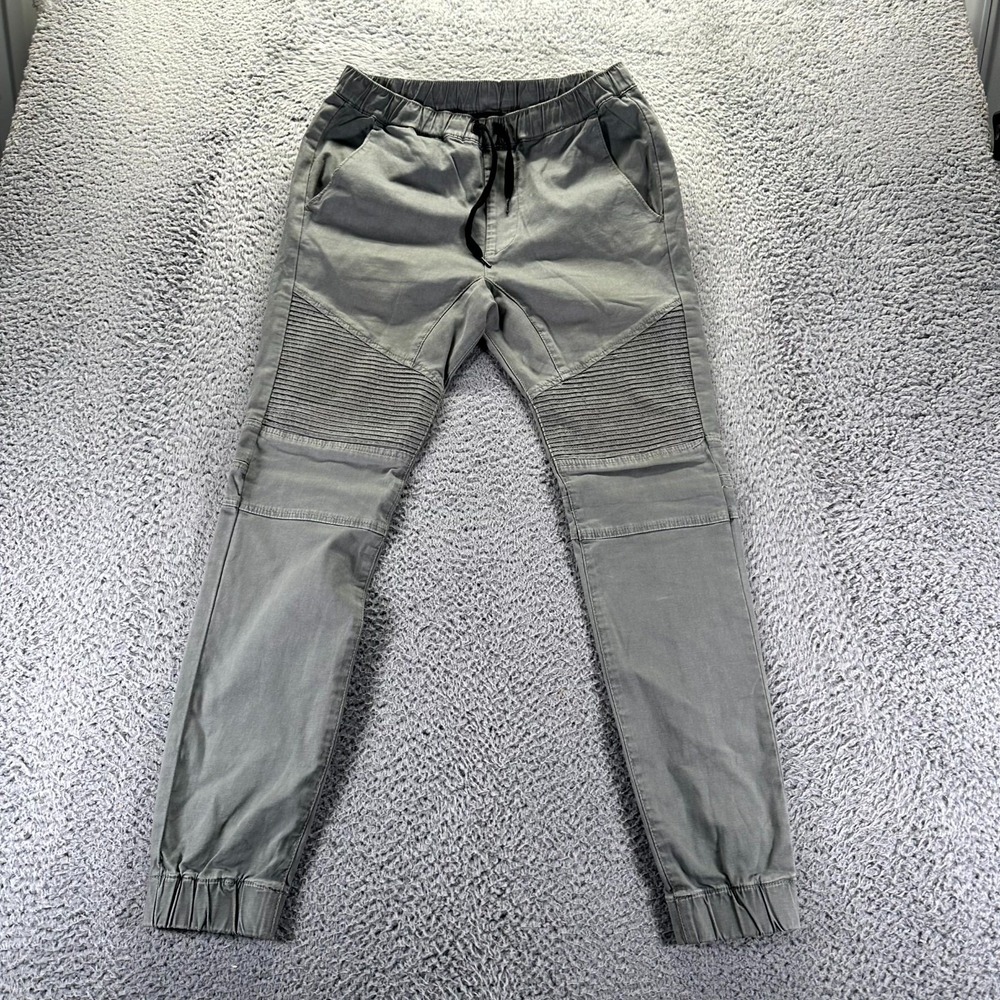 California Republic Bullhead Pant Mens S Gray Cotton Jogger Drawstring Stretch